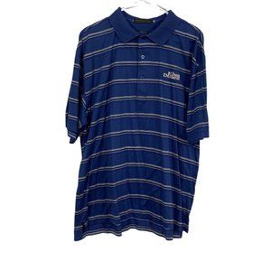 Private Collection Kiva Dunes Mens Blue Striped Cotton Polo T Shirt Size XL